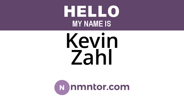 Kevin Zahl