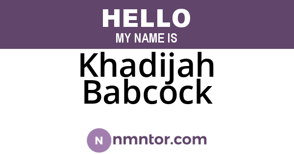 Khadijah Babcock