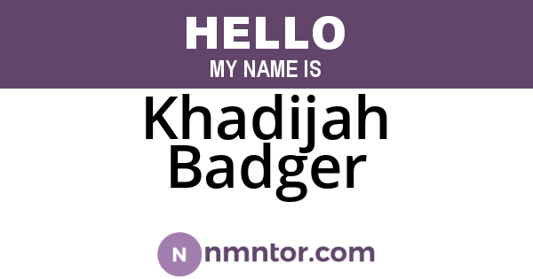 Khadijah Badger
