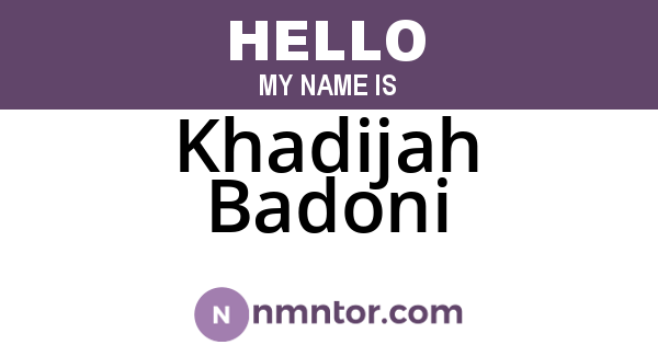 Khadijah Badoni