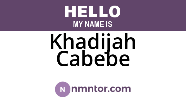 Khadijah Cabebe