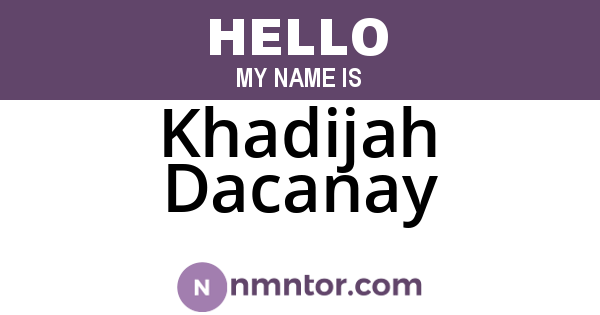 Khadijah Dacanay