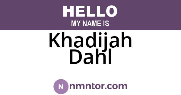 Khadijah Dahl