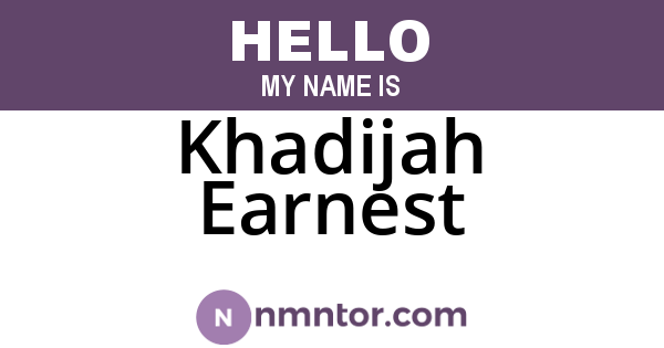 Khadijah Earnest