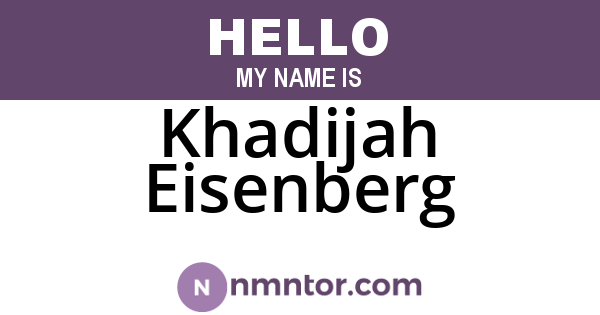 Khadijah Eisenberg