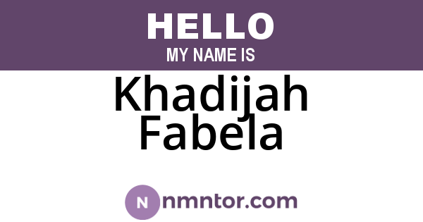 Khadijah Fabela