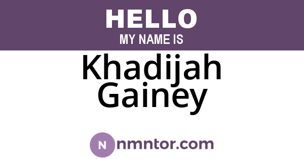 Khadijah Gainey