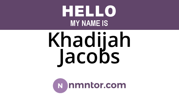 Khadijah Jacobs