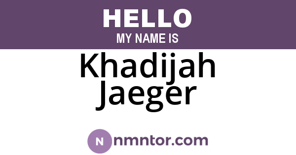 Khadijah Jaeger