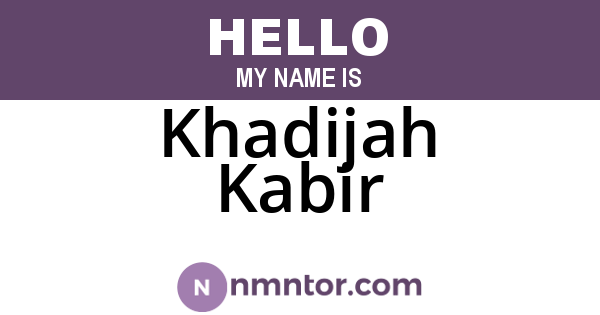 Khadijah Kabir
