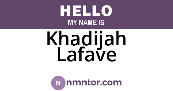Khadijah Lafave