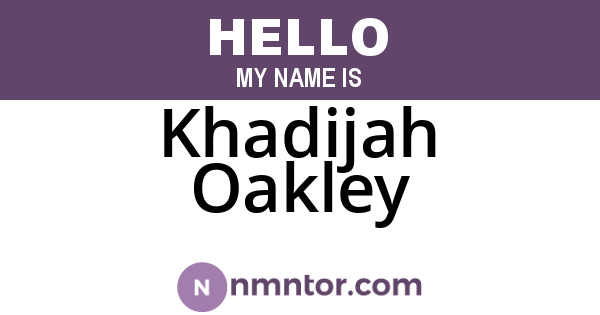 Khadijah Oakley