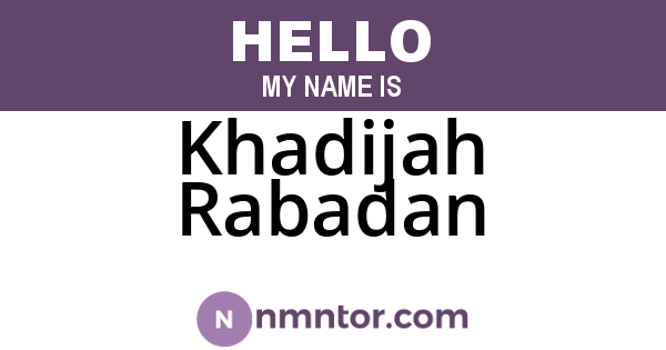 Khadijah Rabadan