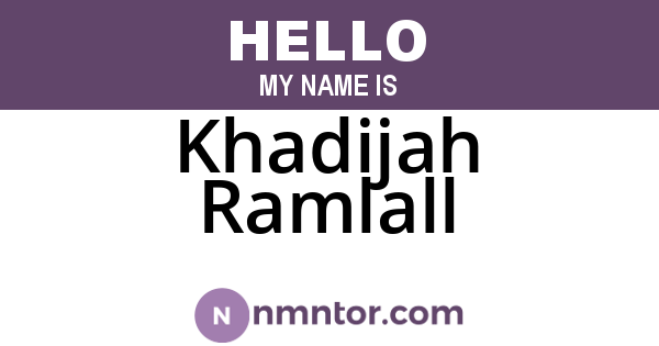 Khadijah Ramlall