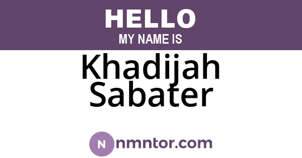 Khadijah Sabater