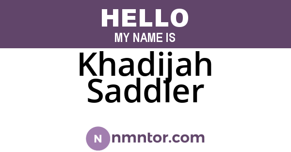 Khadijah Saddler