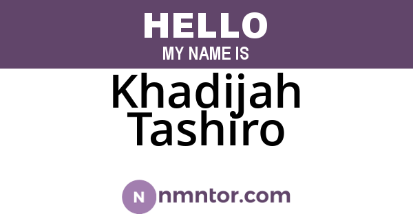 Khadijah Tashiro