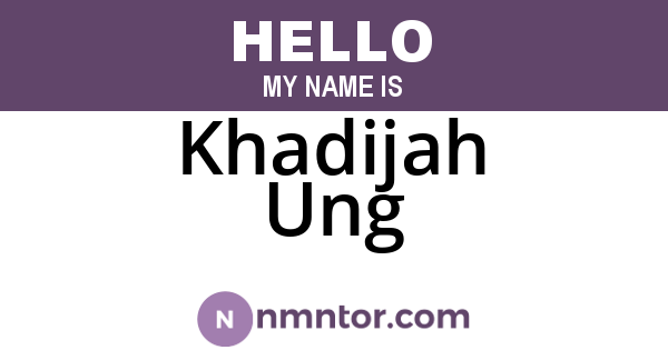 Khadijah Ung