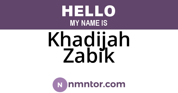 Khadijah Zabik