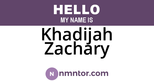 Khadijah Zachary