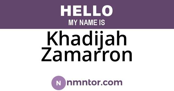 Khadijah Zamarron
