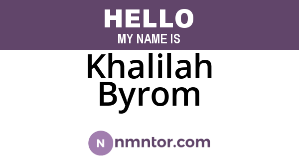 Khalilah Byrom