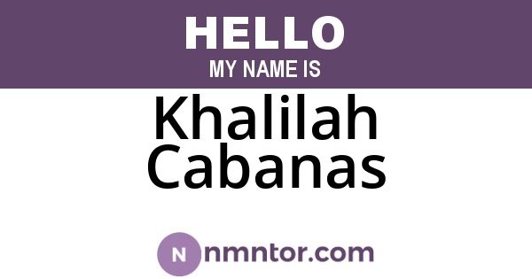 Khalilah Cabanas