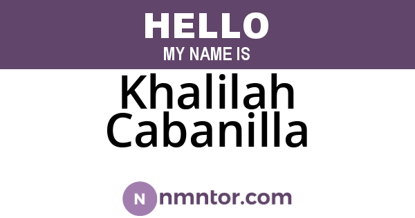Khalilah Cabanilla