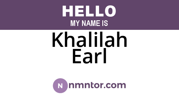 Khalilah Earl