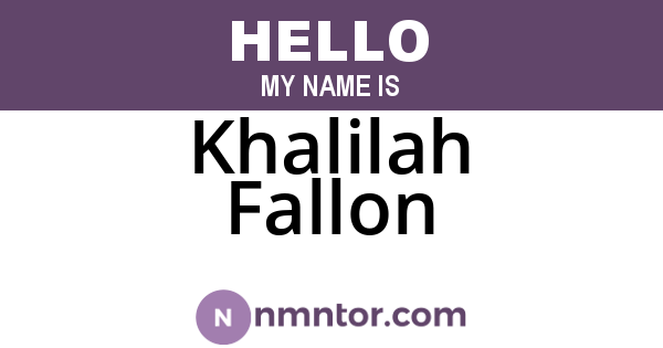 Khalilah Fallon