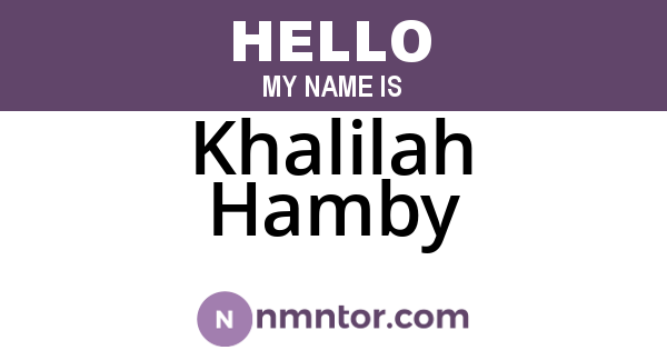 Khalilah Hamby