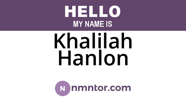 Khalilah Hanlon