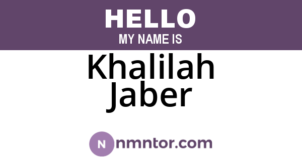 Khalilah Jaber