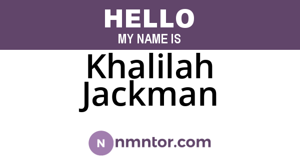 Khalilah Jackman