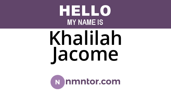 Khalilah Jacome