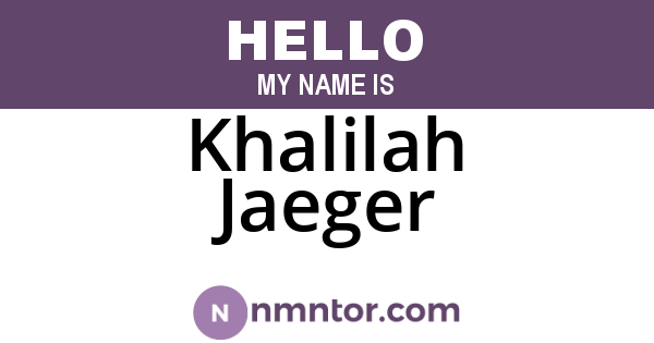 Khalilah Jaeger