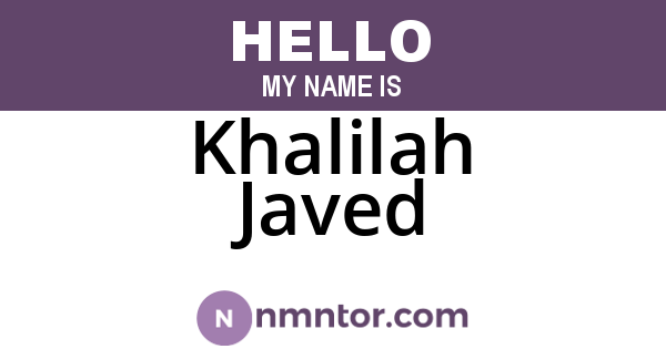 Khalilah Javed