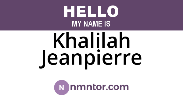 Khalilah Jeanpierre