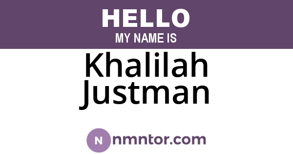 Khalilah Justman