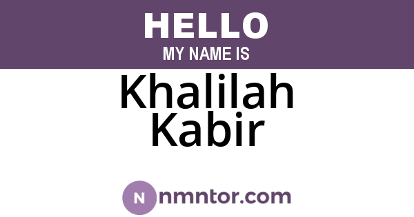 Khalilah Kabir