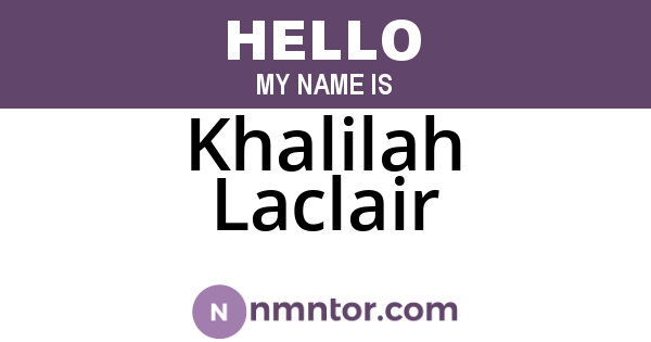 Khalilah Laclair