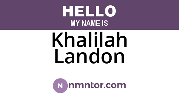Khalilah Landon