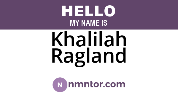 Khalilah Ragland