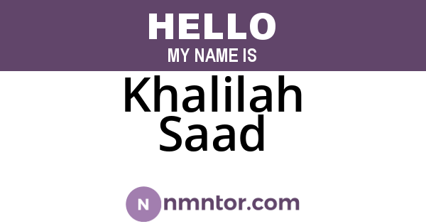 Khalilah Saad