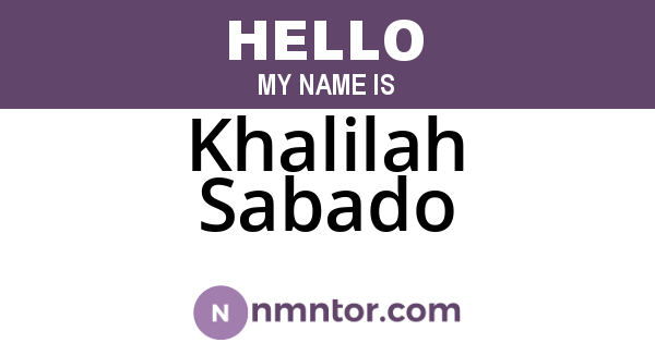 Khalilah Sabado