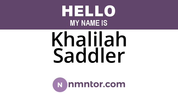 Khalilah Saddler