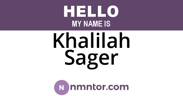 Khalilah Sager