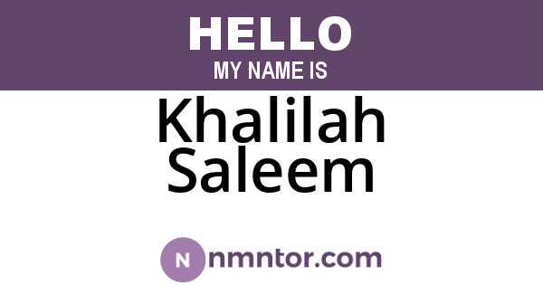Khalilah Saleem