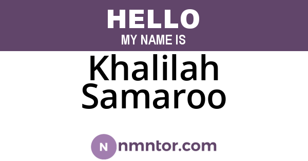 Khalilah Samaroo
