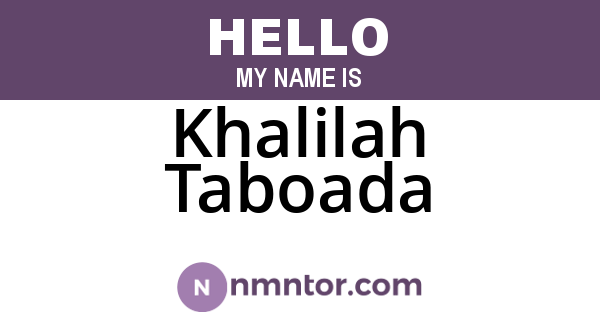 Khalilah Taboada
